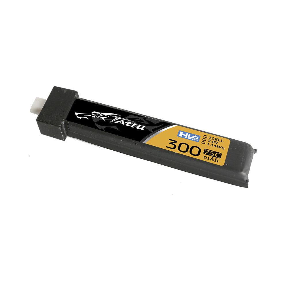 Tattu 1S 300mAh 75C 3.8V High Voltage Lipo Battery Pack with BT 2.0 Plug (5pcs)