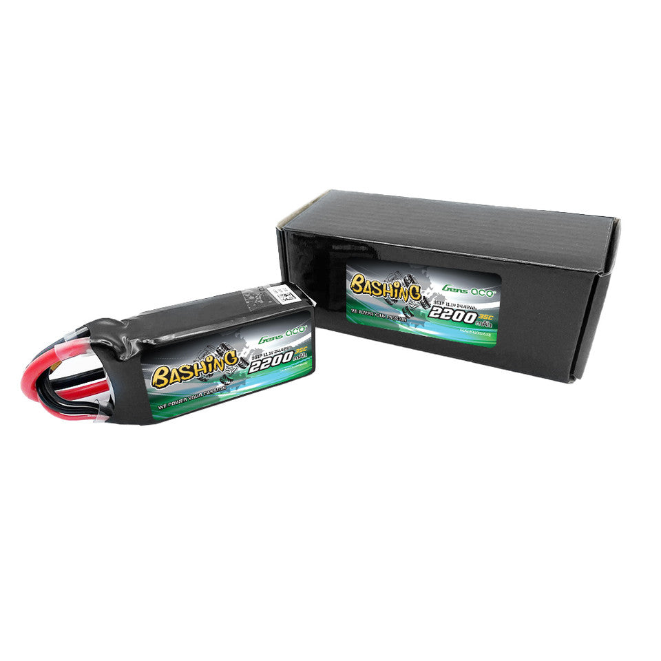 Gens Ace Bashing 11.1V 2200mAh 35C 3S1P Lipo Battery Pack With XT60 Plug