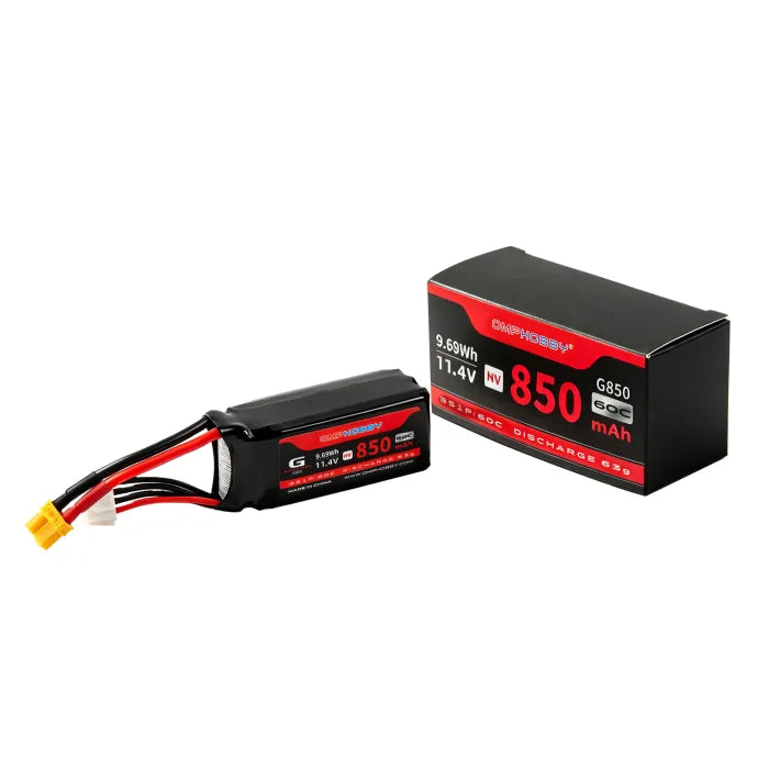 OMPHOBBY M2 V3 PRO & M2 V3 SPORT 11.4V 3S 850mAh 60C HV LiPo Battery OSHM2514