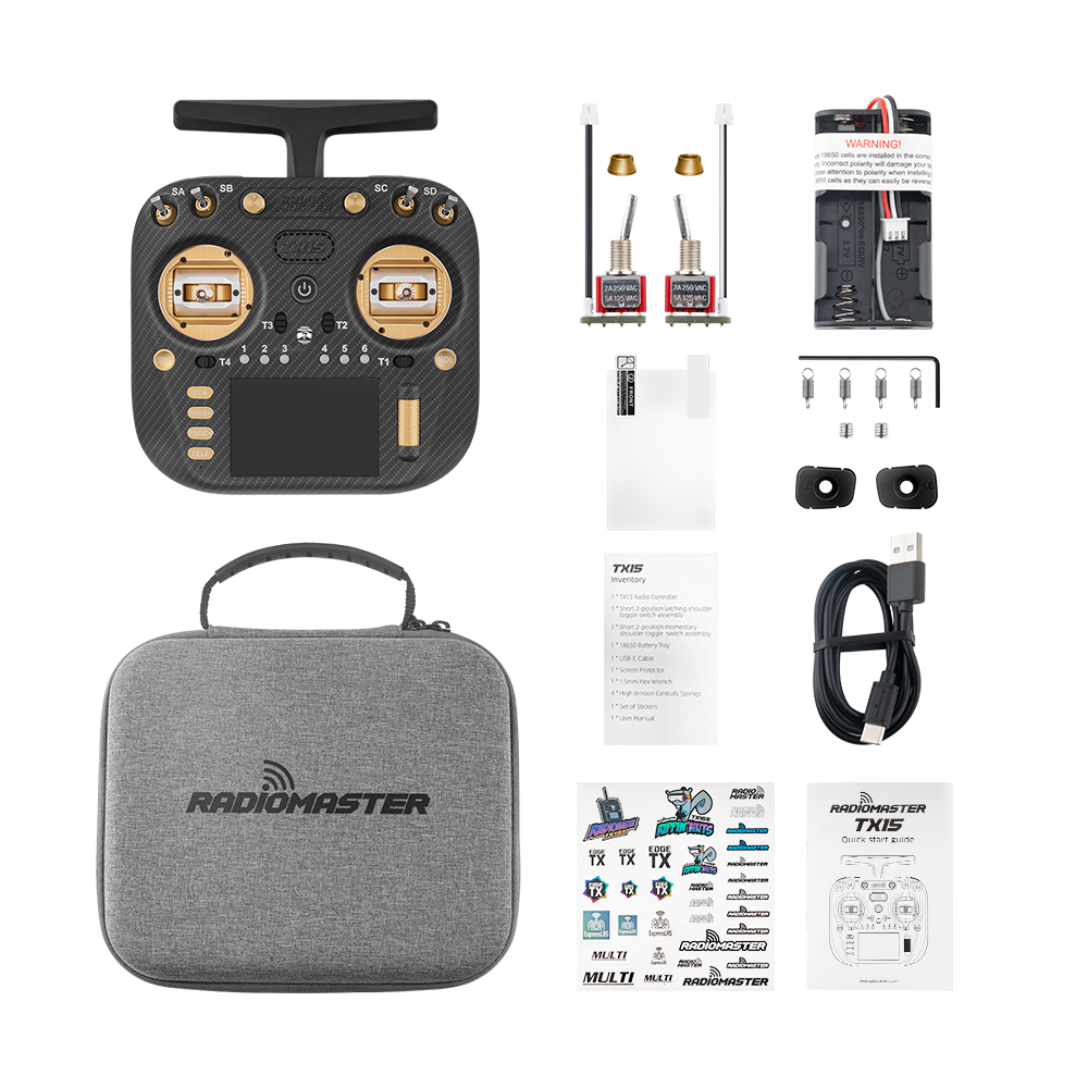 RadioMaster TX15 Max Radio Controller ELRS 2.4GHz with AG02 Gimbals