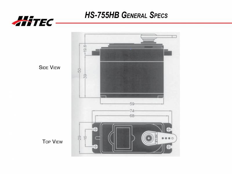 HiTec  HS-755MG Giant Scale Analog Metal Gear Servo
