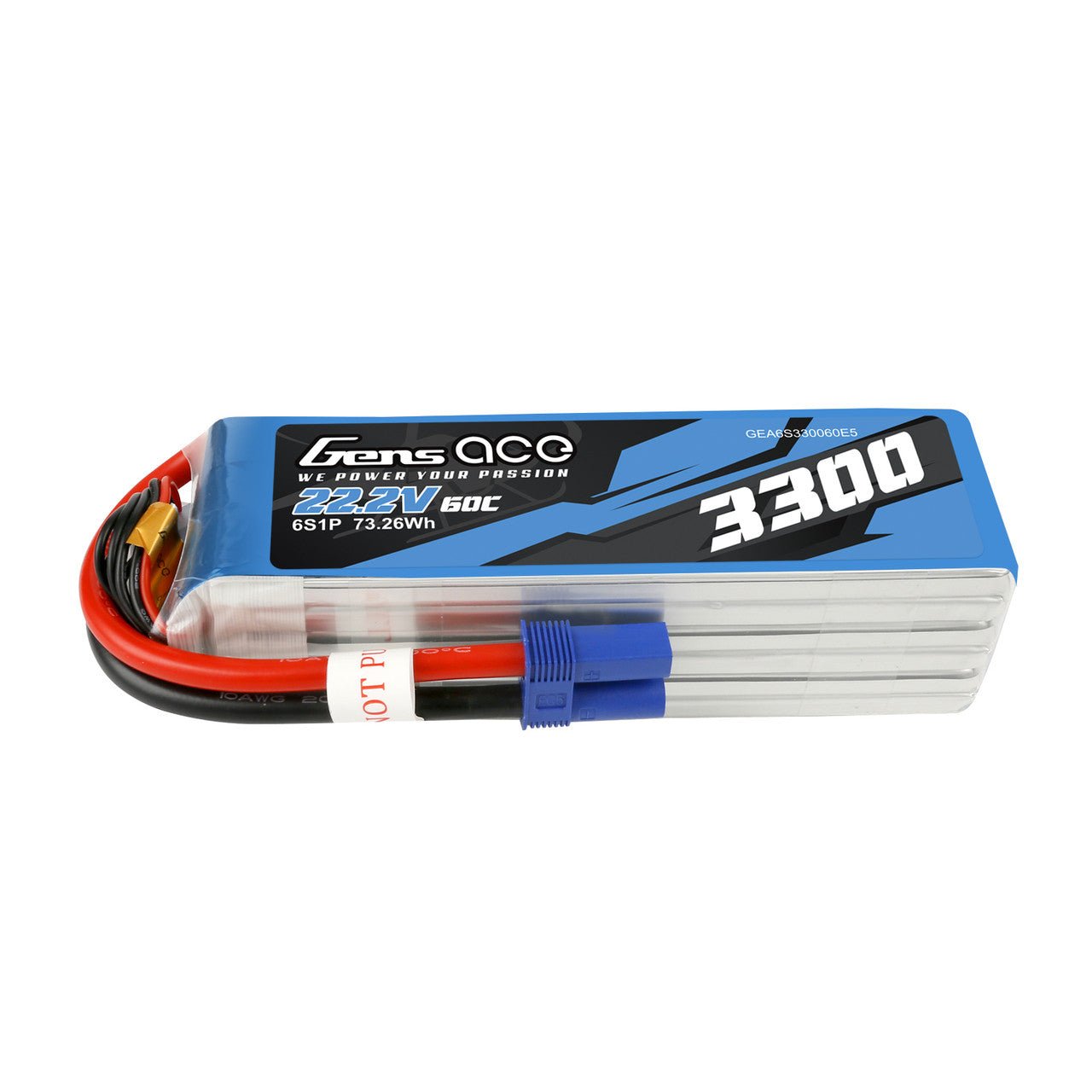 Gens Ace 3300mAh 6S 60C 22.2V Lipo Battery Pack With EC5 Plug