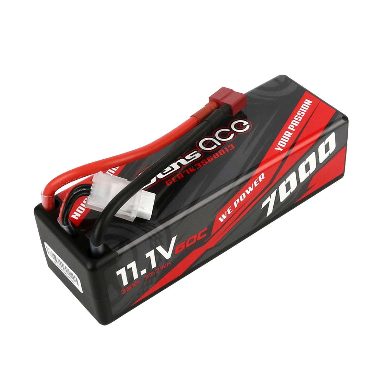 Gens Ace 7000mAh 3S 60C 11.1V HardCase Lipo Battery Pack #13 With Deans Plug