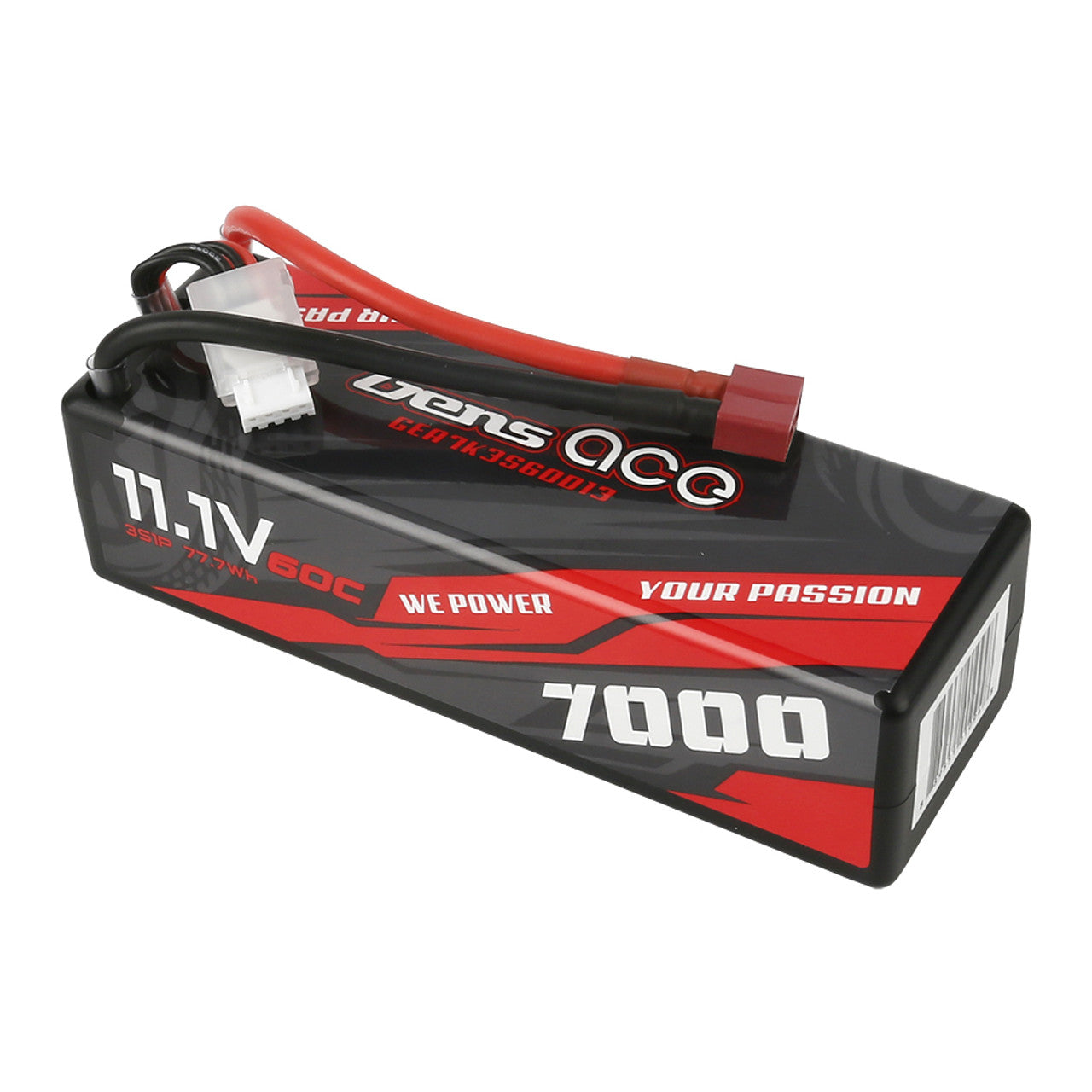 Gens Ace 7000mAh 3S 60C 11.1V HardCase Lipo Battery Pack #13 With Deans Plug