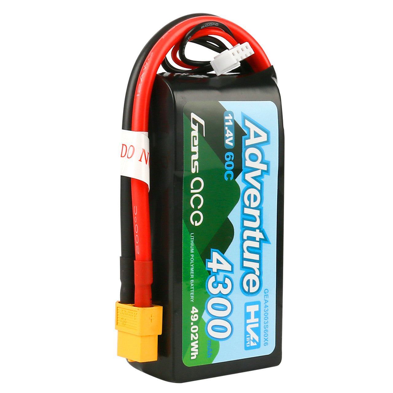 Gens Ace Adventure High Voltage 4300mAh 3S1P 11.4V 50C Lipo Battery with XT60 Plug