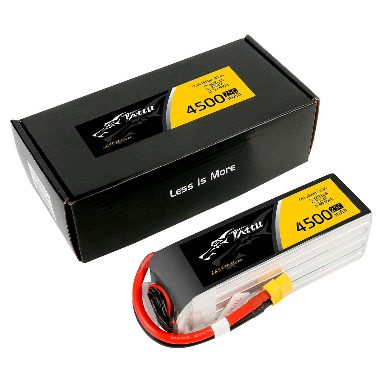 Tattu 4500mAh 6s 25C 22.2V Lipo Battery Pack with XT60 Plug