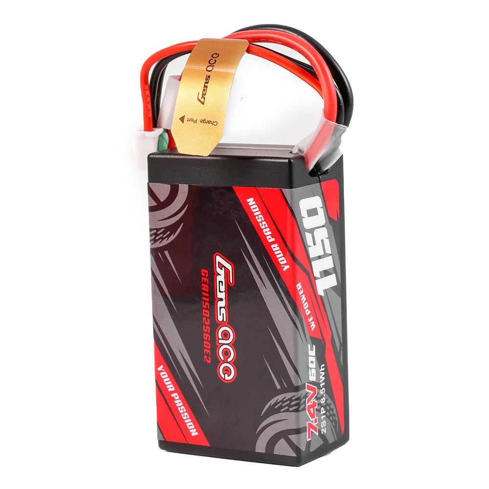 Gens ace 1150mAh 2S 60C 7.4V HardCase Lipo Battery with IEC2 Plug