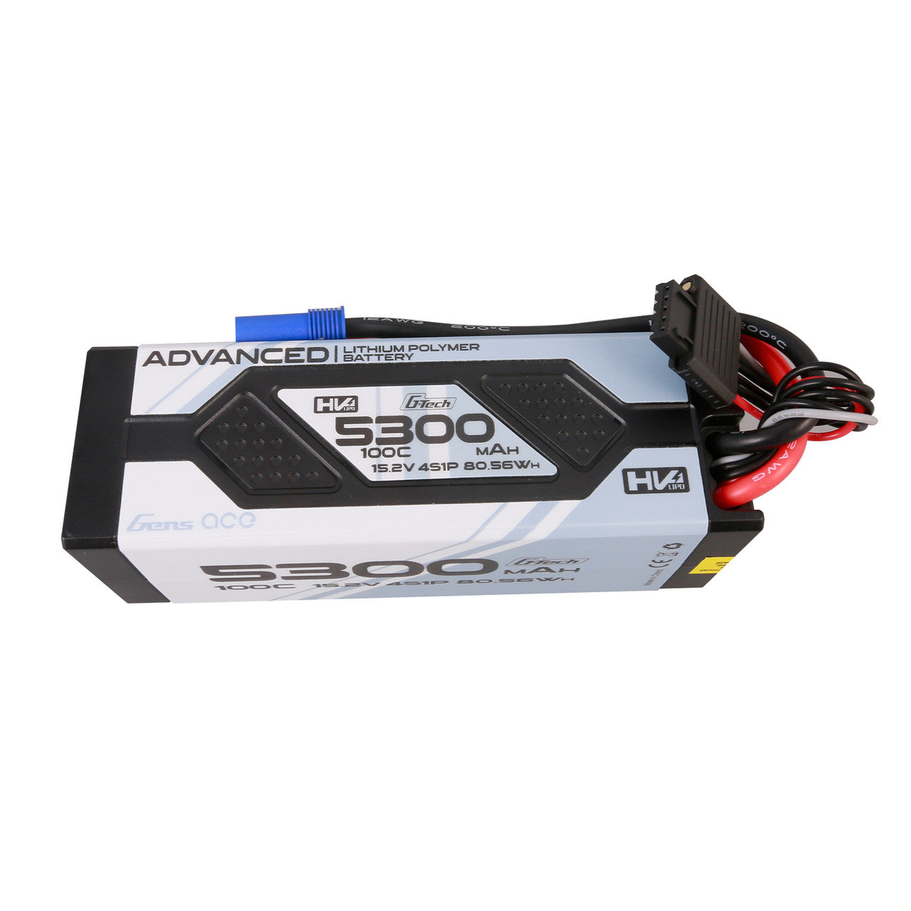 Gens Ace 5300mAh 4S 15.2V 100C High Voltage G-Tech Lipo Battery Pack With EC5 Plug
