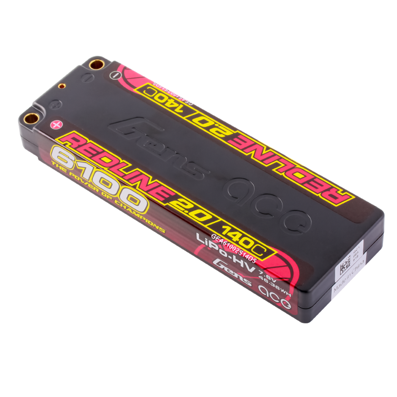 Gens Ace 6100mAh 2S1P 140C 7.6V HardCase HV Redline 2.0 Series Lipo Battery