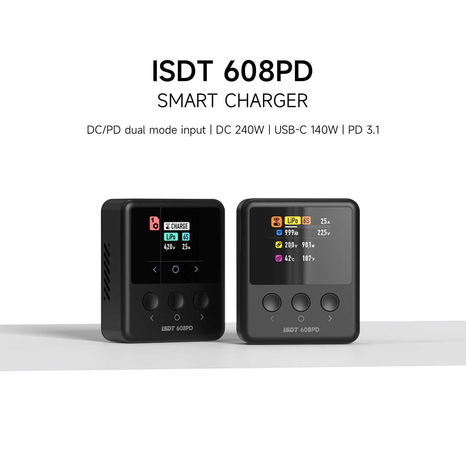 ISDT 608PD DC 240W 10A USB C 140W 5A Smart Digital Charger