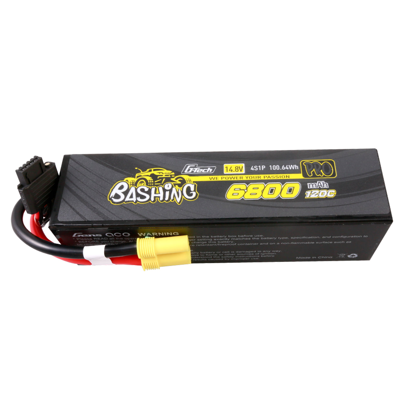 Gens Ace 6800mAh 4S 120C 14.8V G-Tech Bashing Series Lipo Battery Pack With EC5 Plug
