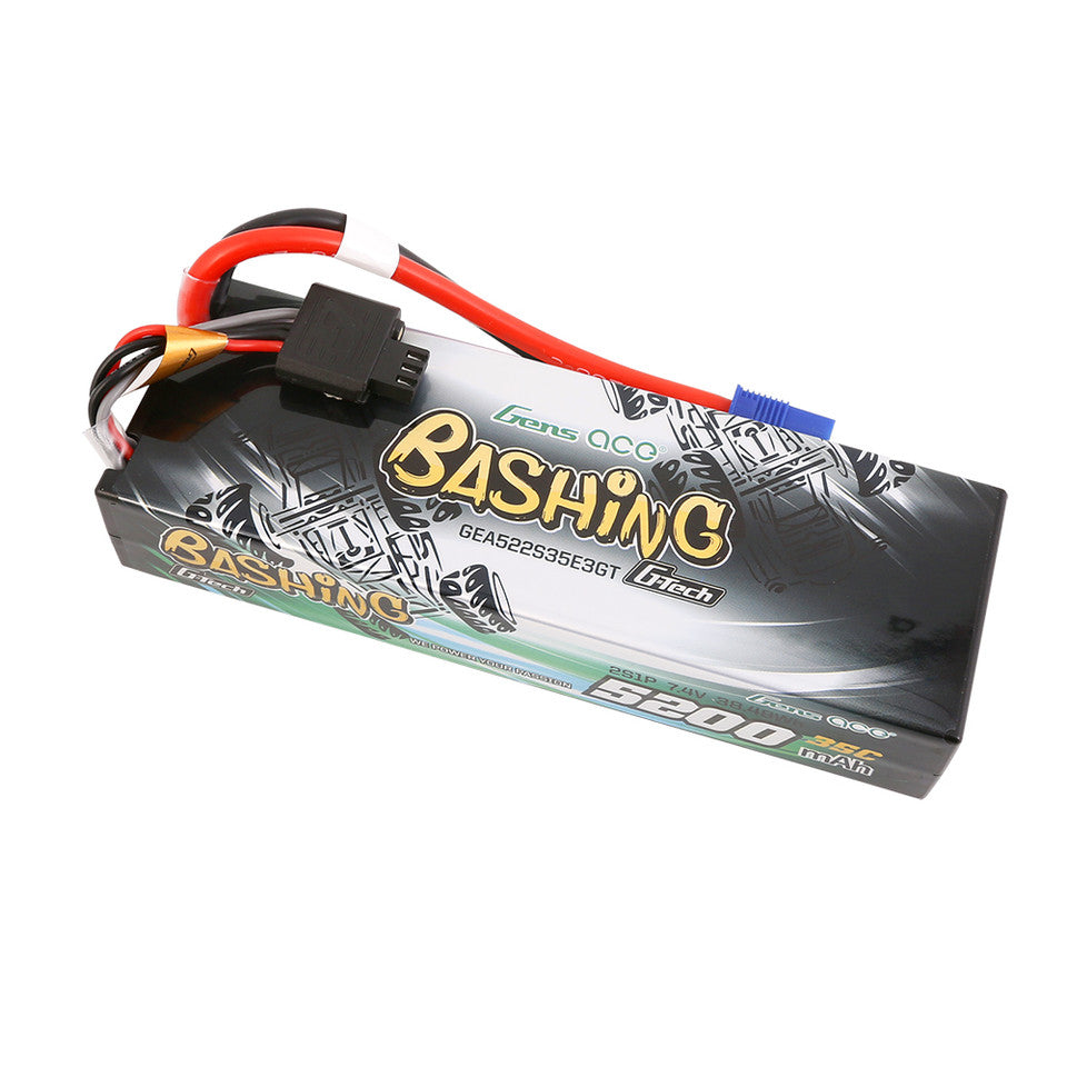 Gens Ace G-Tech Bashing Series 5200mAh 7.4V 2S1P 35C Car Lipo Battery Pack Hardcase 24# With EC3 Plug
