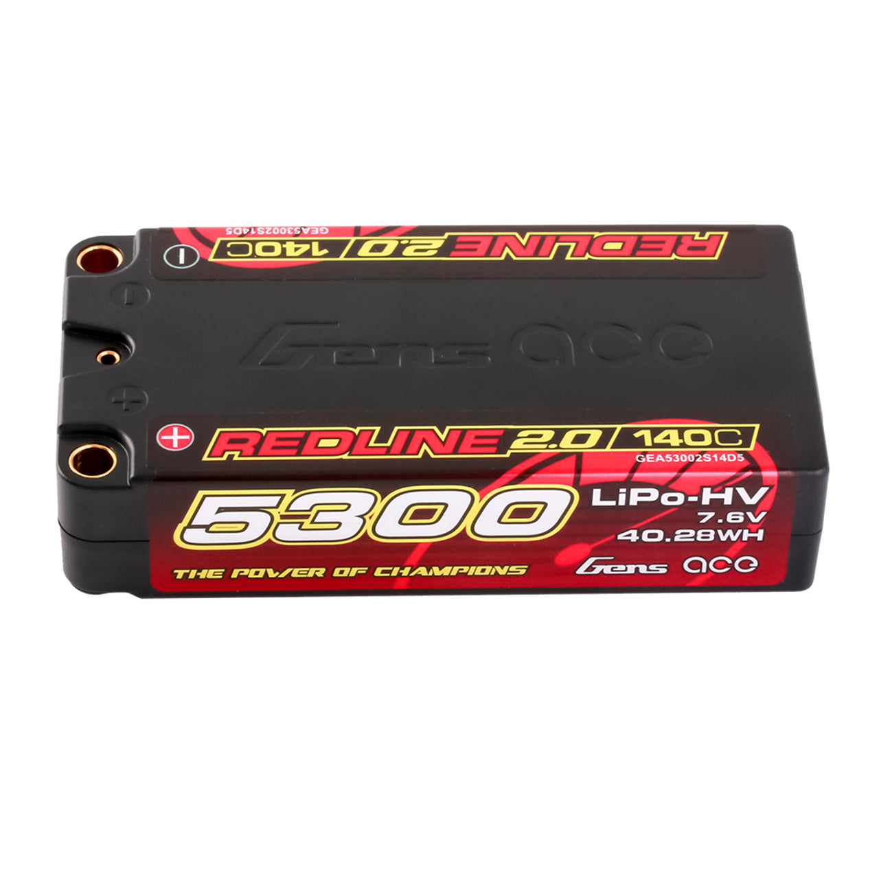 Gens Ace 5300mAh 7.6V 140C 2S2P HardCase #64 HV Shorty Redline 2.0 Series Lipo Battery