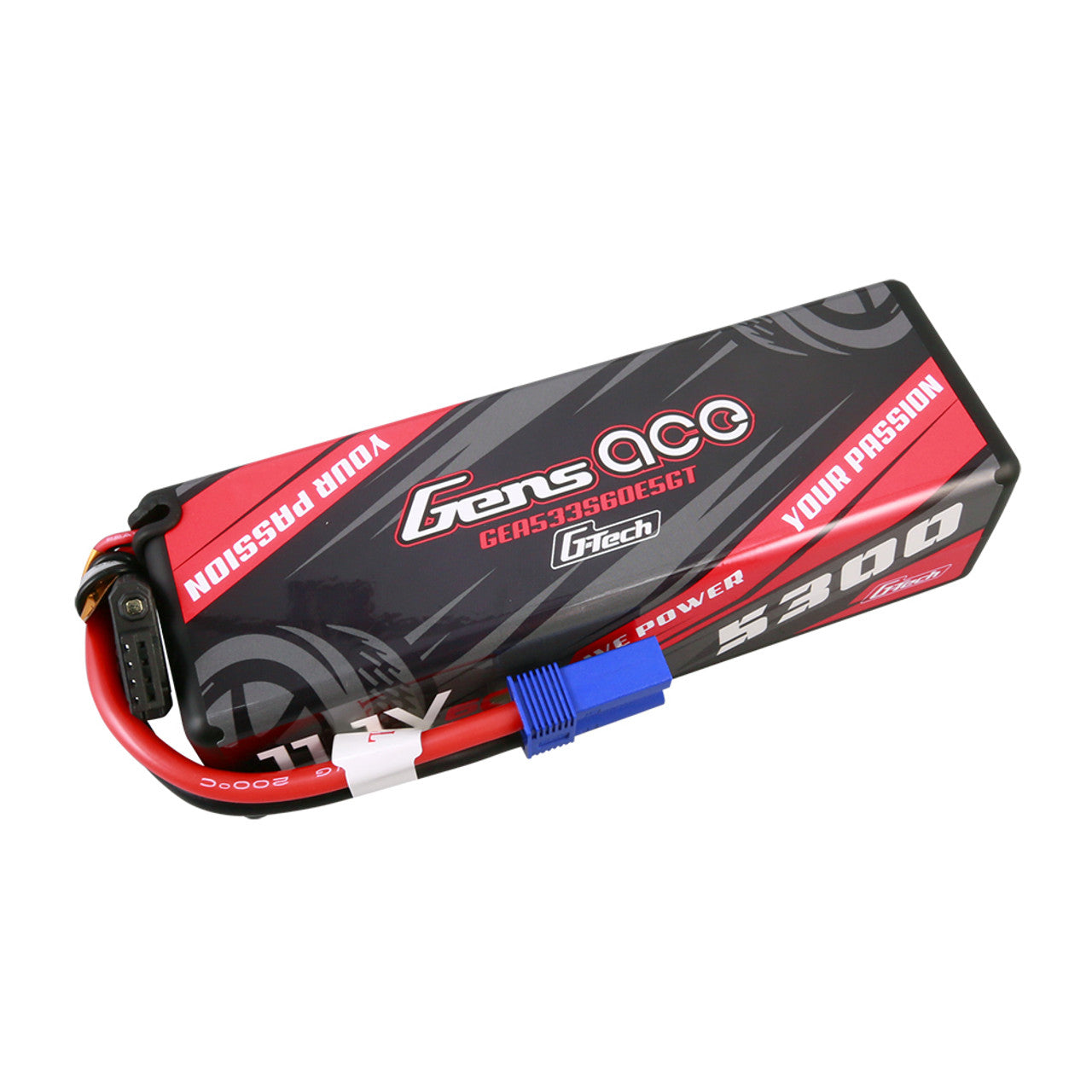 Gens Ace 5300mAh 11.1V 60C 3S1P Hard Case G-Tech Lipo Battery 15# With EC5 Plug