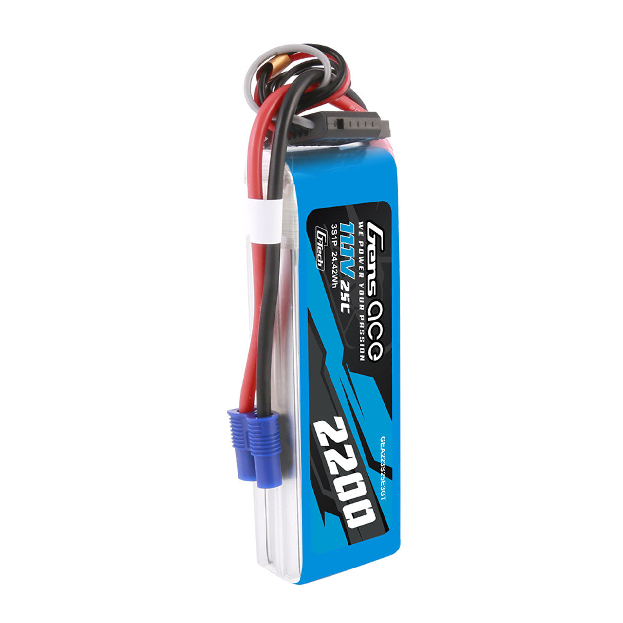 Gens Ace 2200mAh 3S 11.1V 25C G-Tech Lipo Battery Pack With EC3 Plug For RC Plane