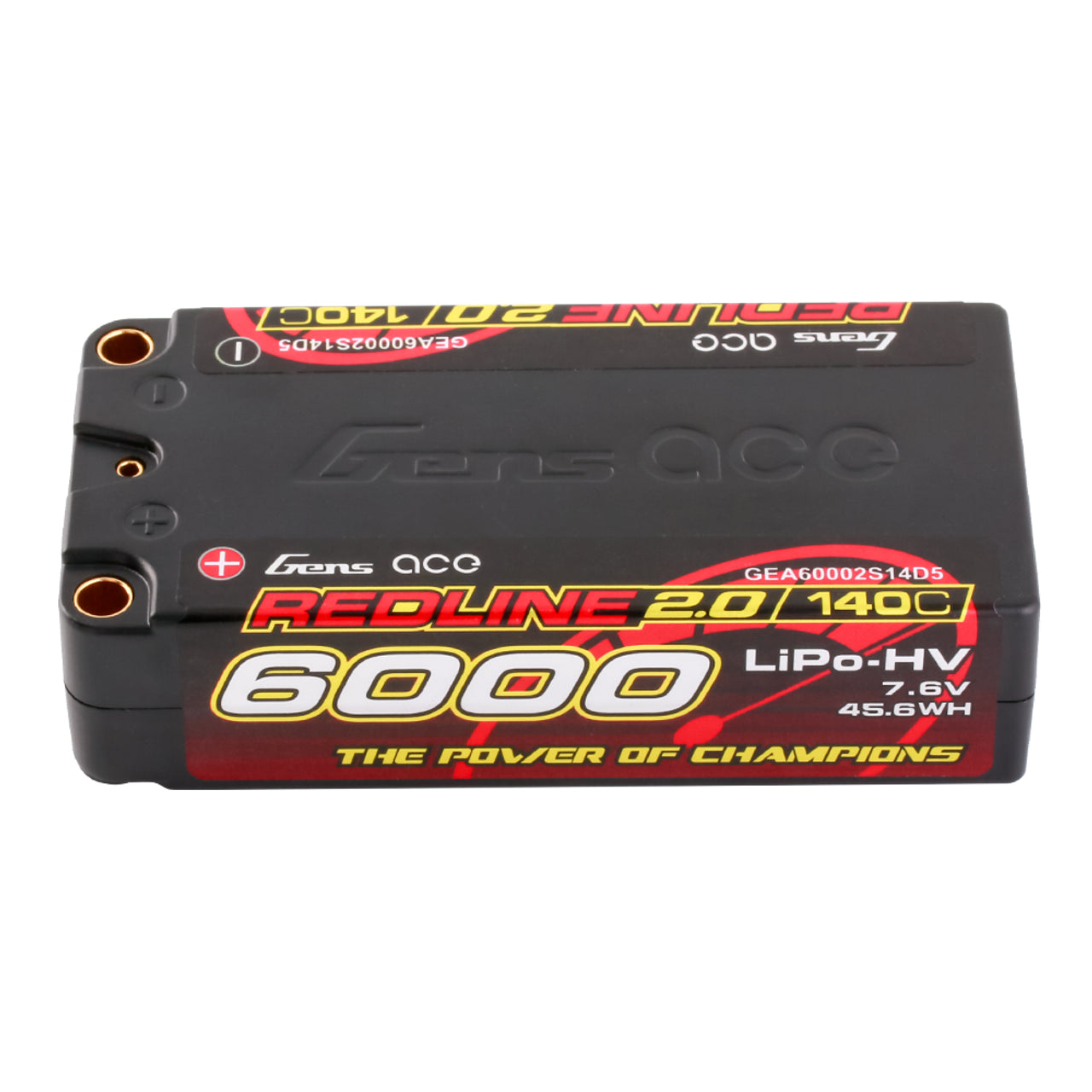 Gens Ace 8000mAh 1S 3.8V 140C HardCase 65# Redline 2.0 Series Lipo Battery With 5.0mm Bullet