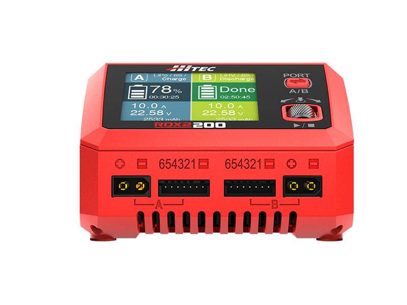 Hitec RDX2 200 AC/DC 200W 10A 6S Dual Port Battery Charger - Buddy RC