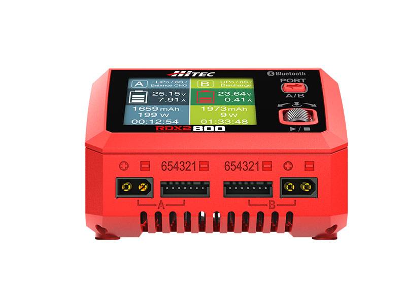 Hitec RDX2 800 AC/DC 800W 10A 6S Dual Port Battery Charger