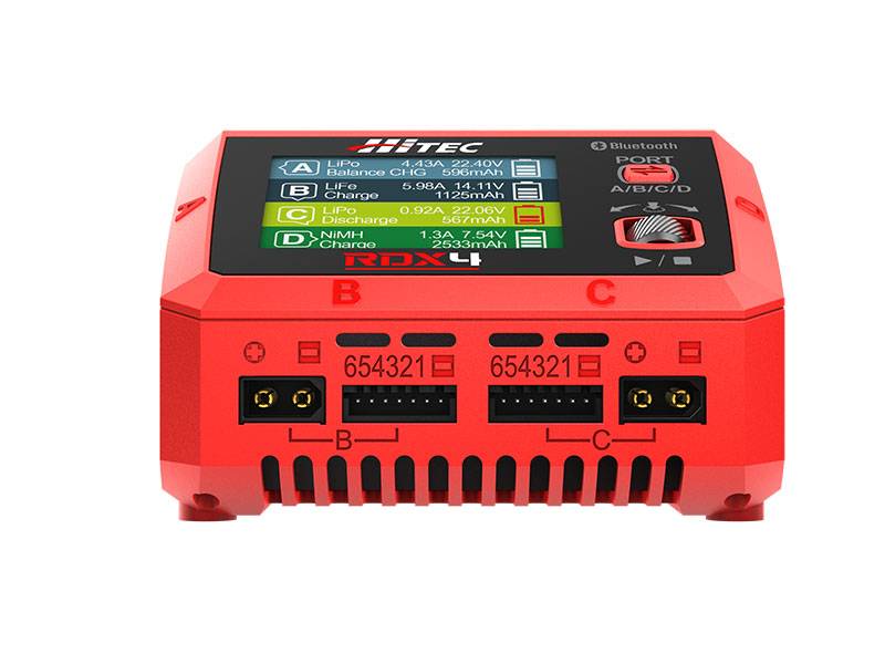 Hitec RDX4 AC/DC 400W 10A 6S Quad Port Battery Charger