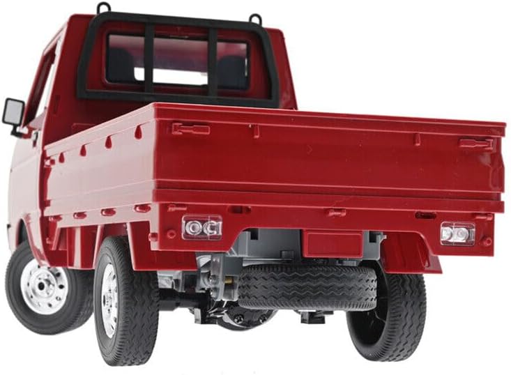 Red RC Kei Truck WPL D12 RC Car 1/10 Scale RC Drift Car Remote Control Kei Truck RTR 2.4G RWD 280 Motor Proportional Throttle Steering Dual Rate Carry Pickup
