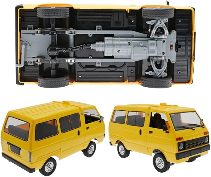 Yellow WPL RC Van 1/10 Scale 4WD Drift Truck, RTR Off-Road 2.4G Full Proportion Remote Control Vehicle with LED Lights