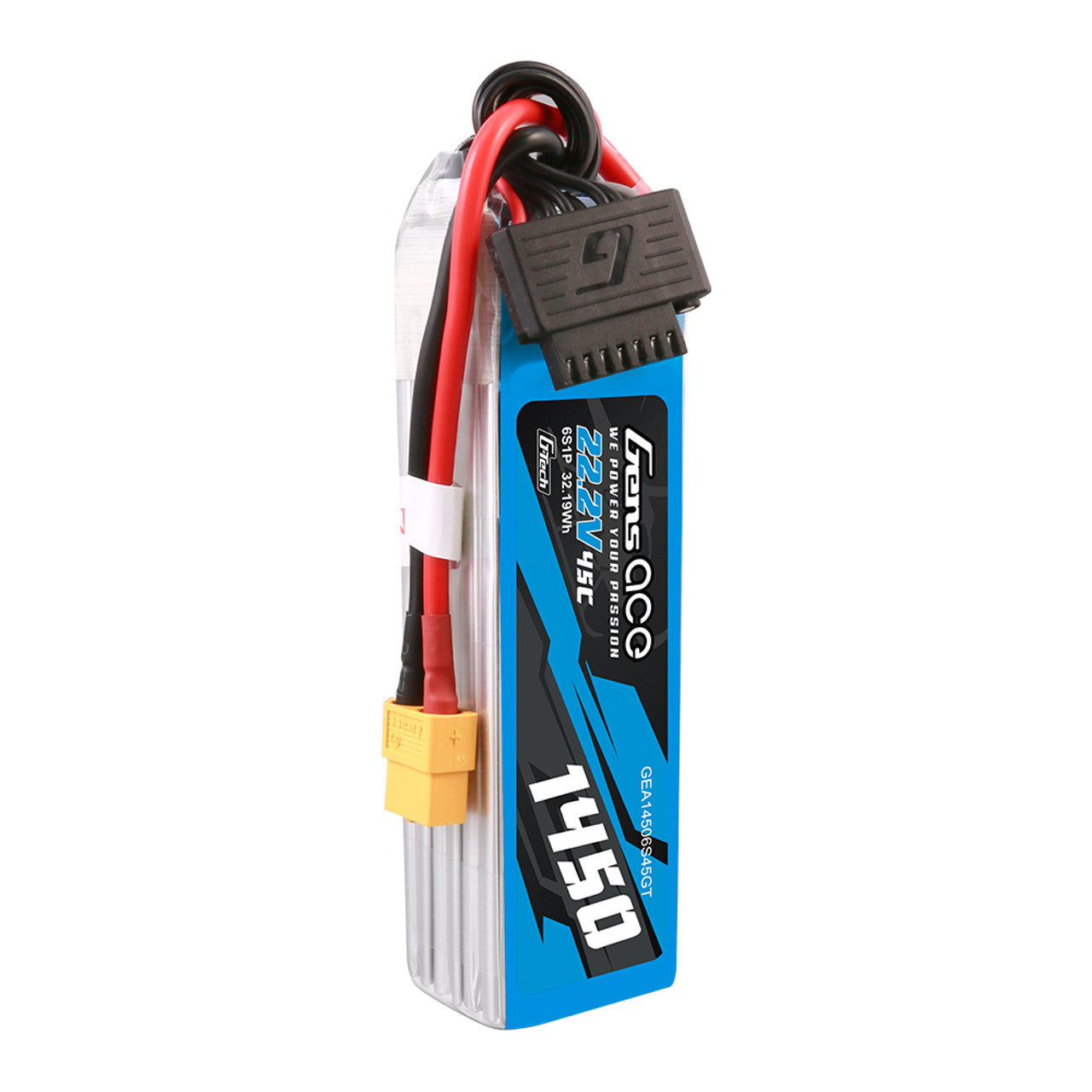 Gens Ace 1450mAh 22.2V 45C 6S1P G-Tech Lipo Battery Pack With XT60 Plug