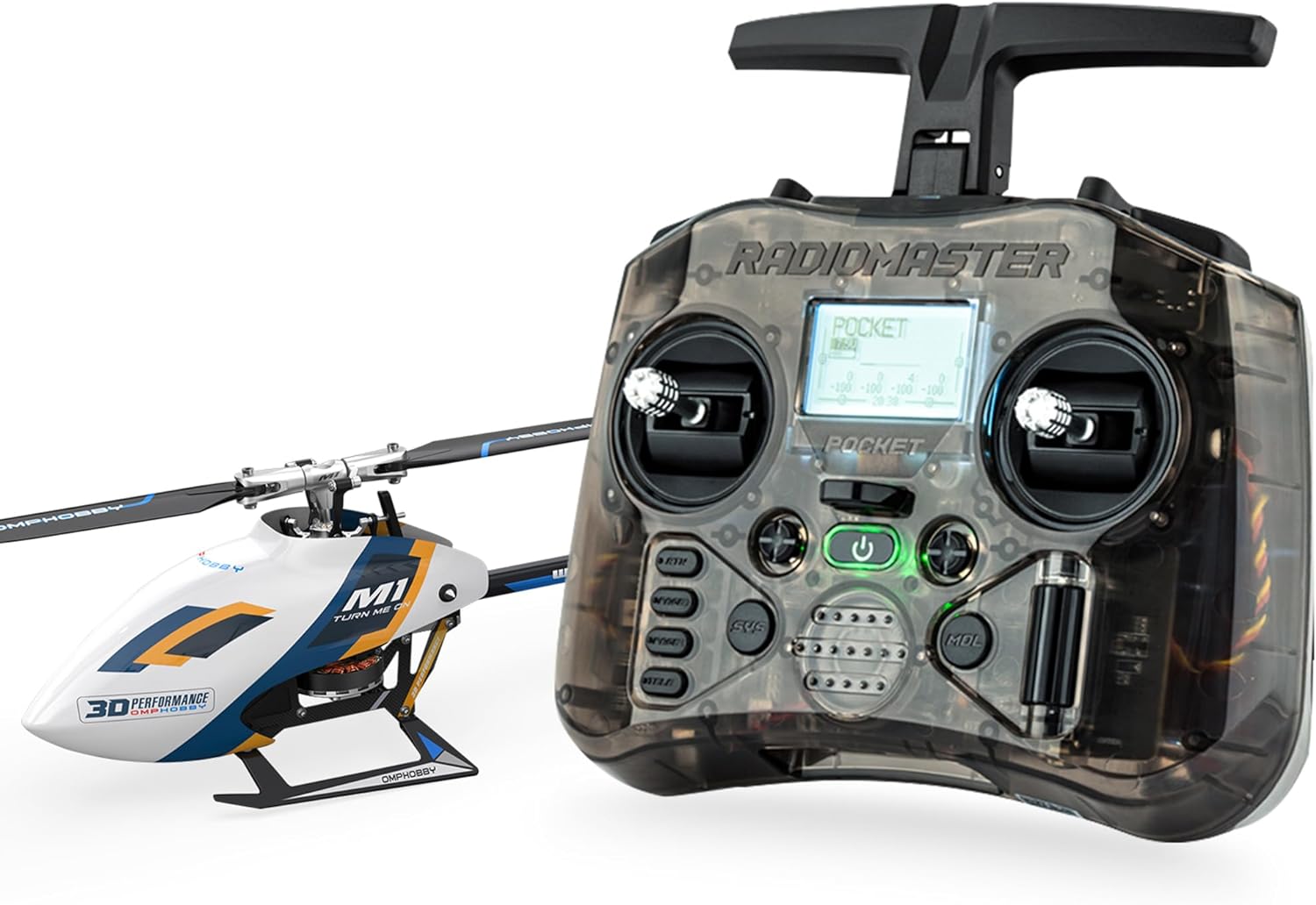 OMPHobby M1 EVO RC Helicopter RTF with Pocket Radio