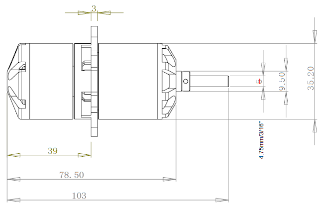 Himax CR3516 1030KV Contra Rotating Motor and Propeller Combo