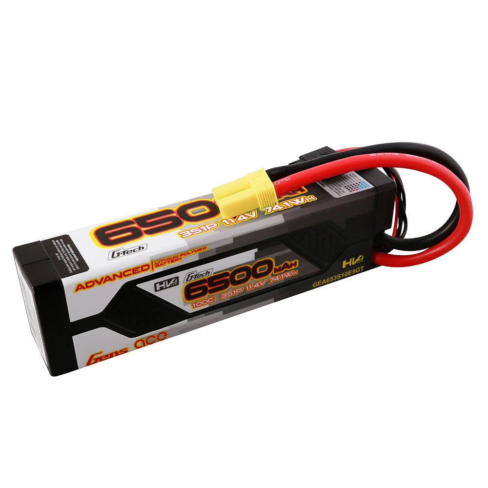 Gens ace 6500mAh 3S 11.4V 100C G-Tech Advanced HardCase Lipo Battery Pack 60# with EC5 Plug