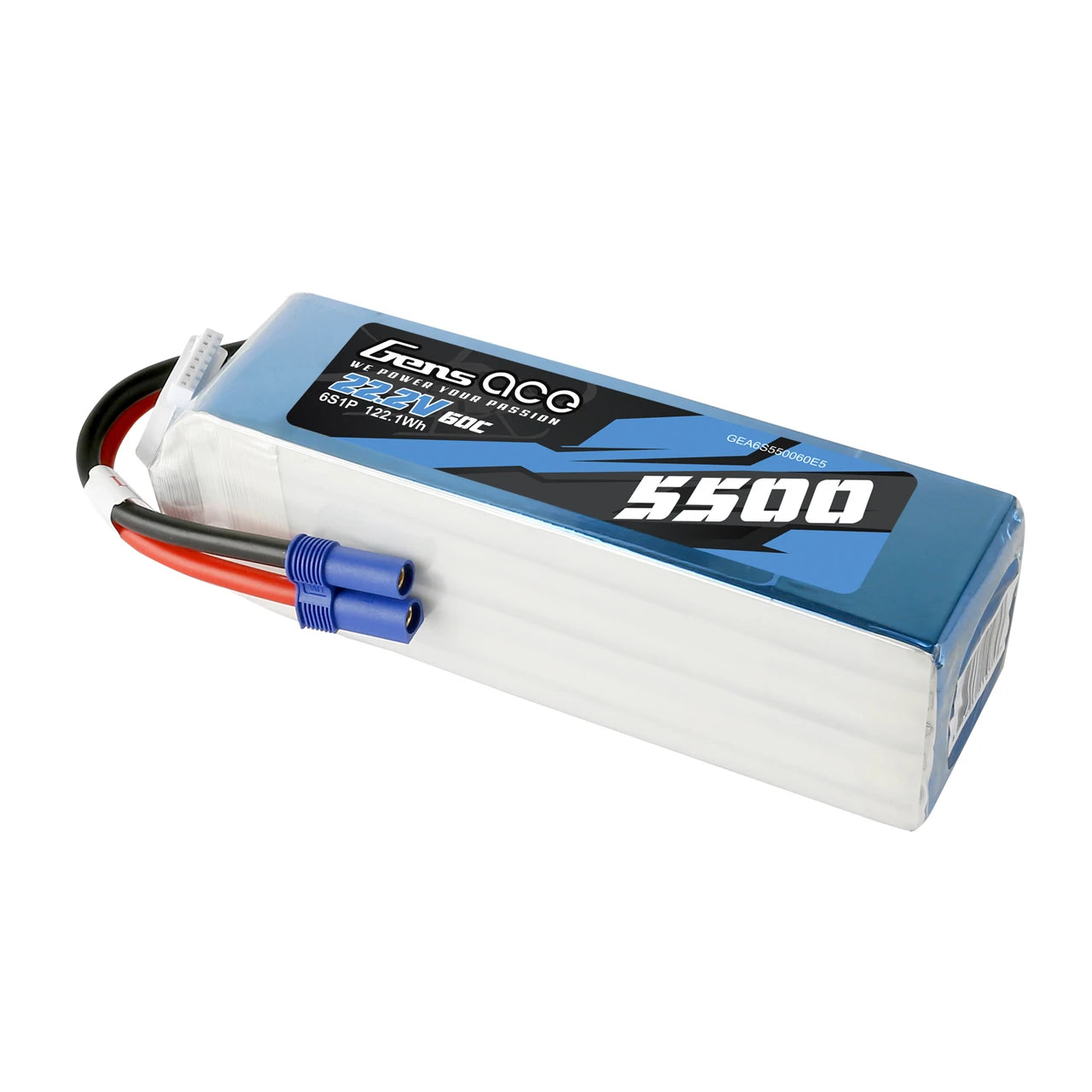 Gens ace 5500mAh 6S 60C 22.2V G-tech Lipo Battery Pack with EC5 Plug