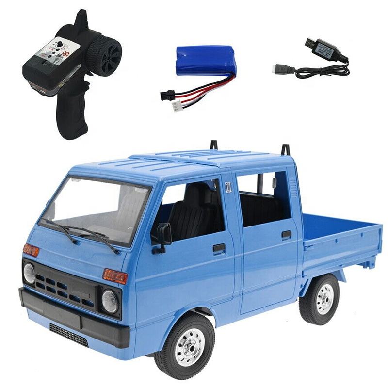 Blue WPL 1/10 2.4G Cargo Carry Twin Cab Climbing Radio Control Hijet Car RC Kei Drift Truck