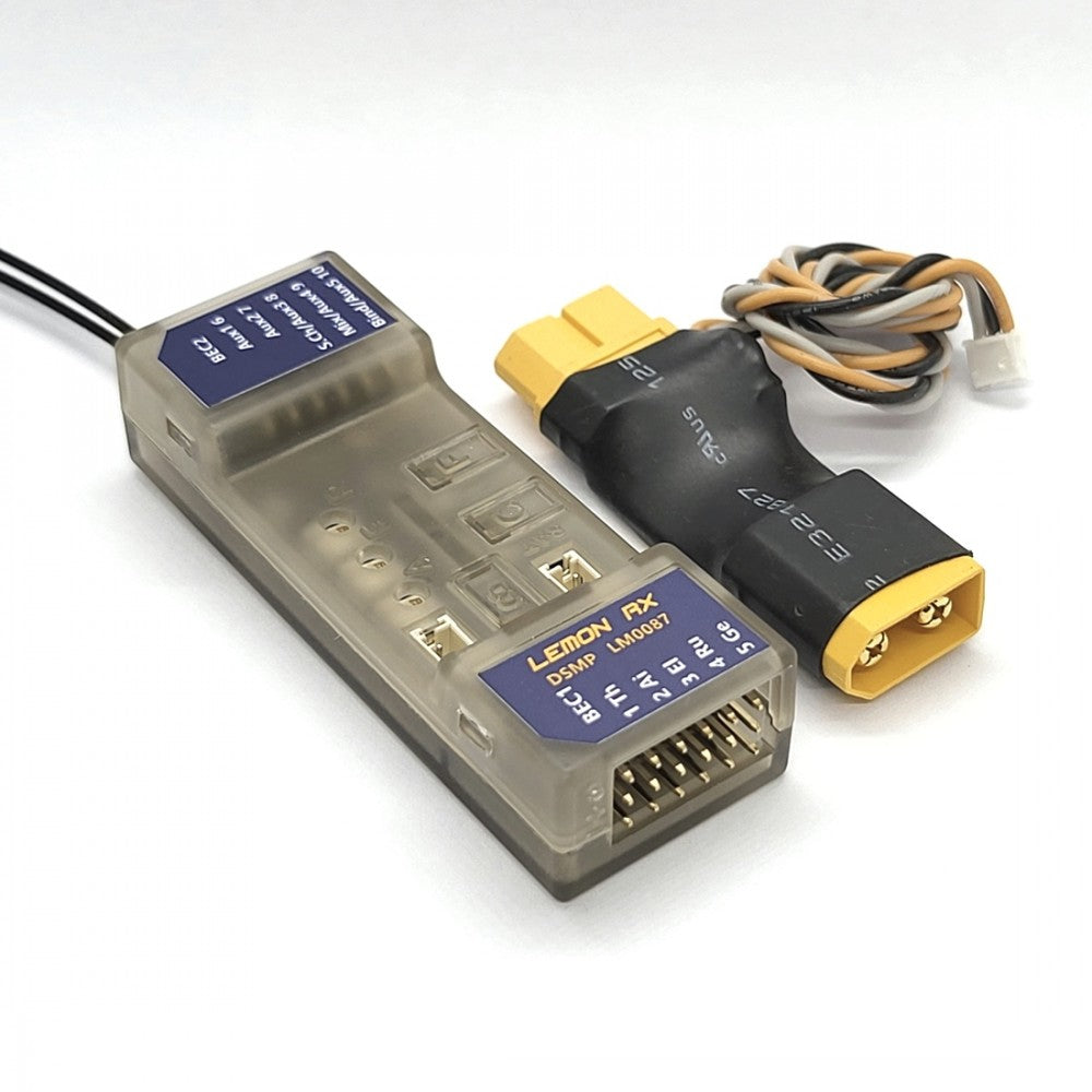 Lemon Rx DSMP 10-Channel Telemetry Stabilizer XT60 Energy Meter DSMX DSM2 Compatible