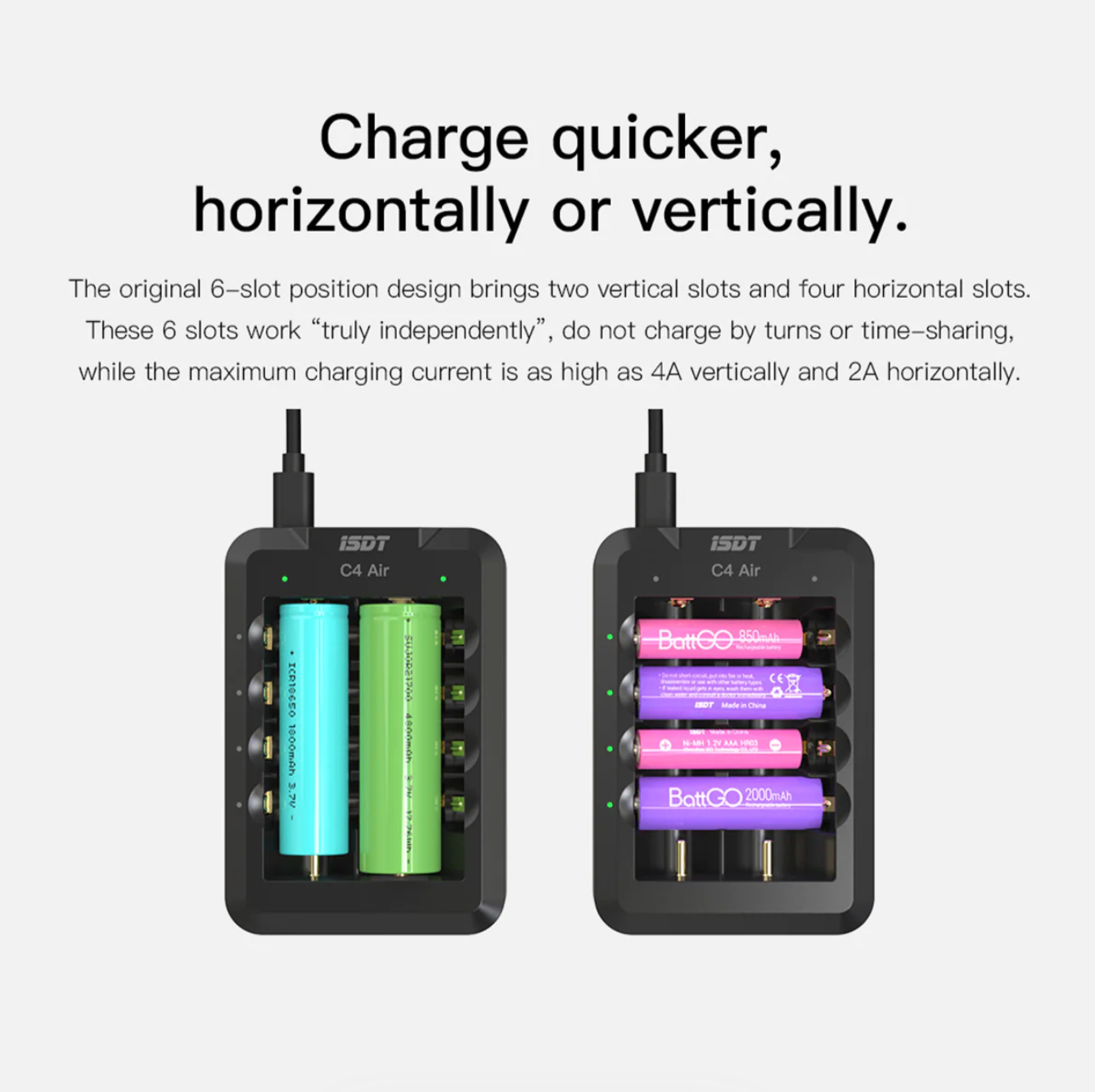 ISDT C4 Air 18650 Battery Smart Charger AA AAA Battery Charger ISDT C4 Air 18650 Battery Smart Charger AA AAA Battery Charger