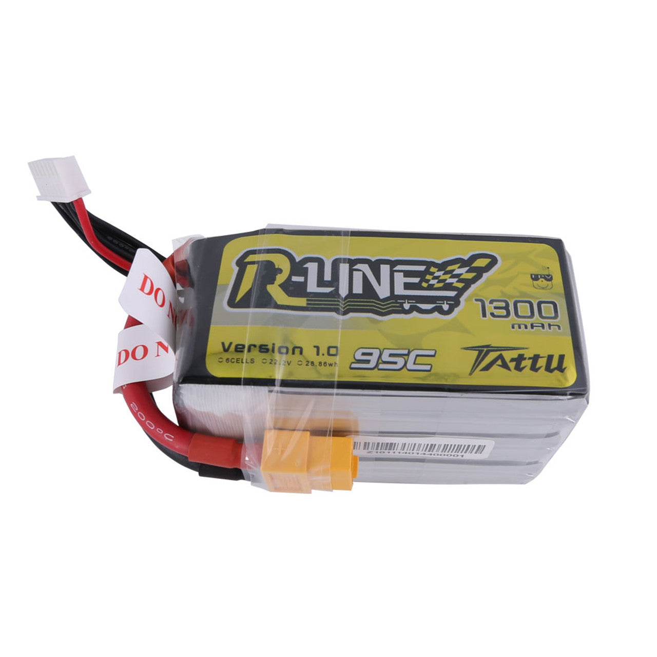 Tattu 6S 1300mAh 95C R-Line Lipo Battery Pack With XT60 Plug