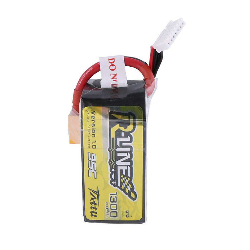 Tattu 6S 1300mAh 95C R-Line Lipo Battery Pack With XT60 Plug