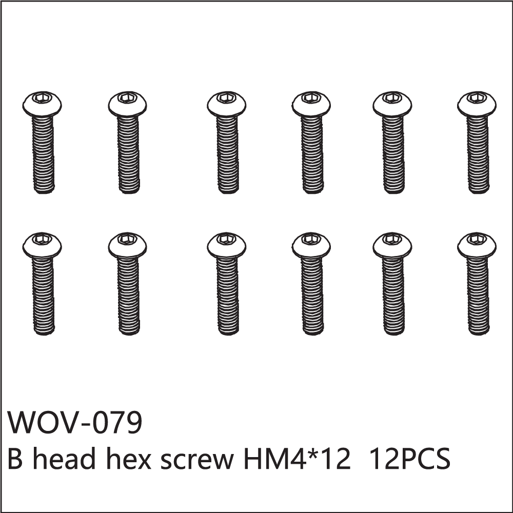 WOV-079 Wov Racing Button Head Hex Screw M4x12mm