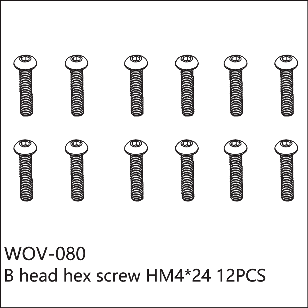WOV-080 Wov Racing Button Head Hex Screw M4x24mm