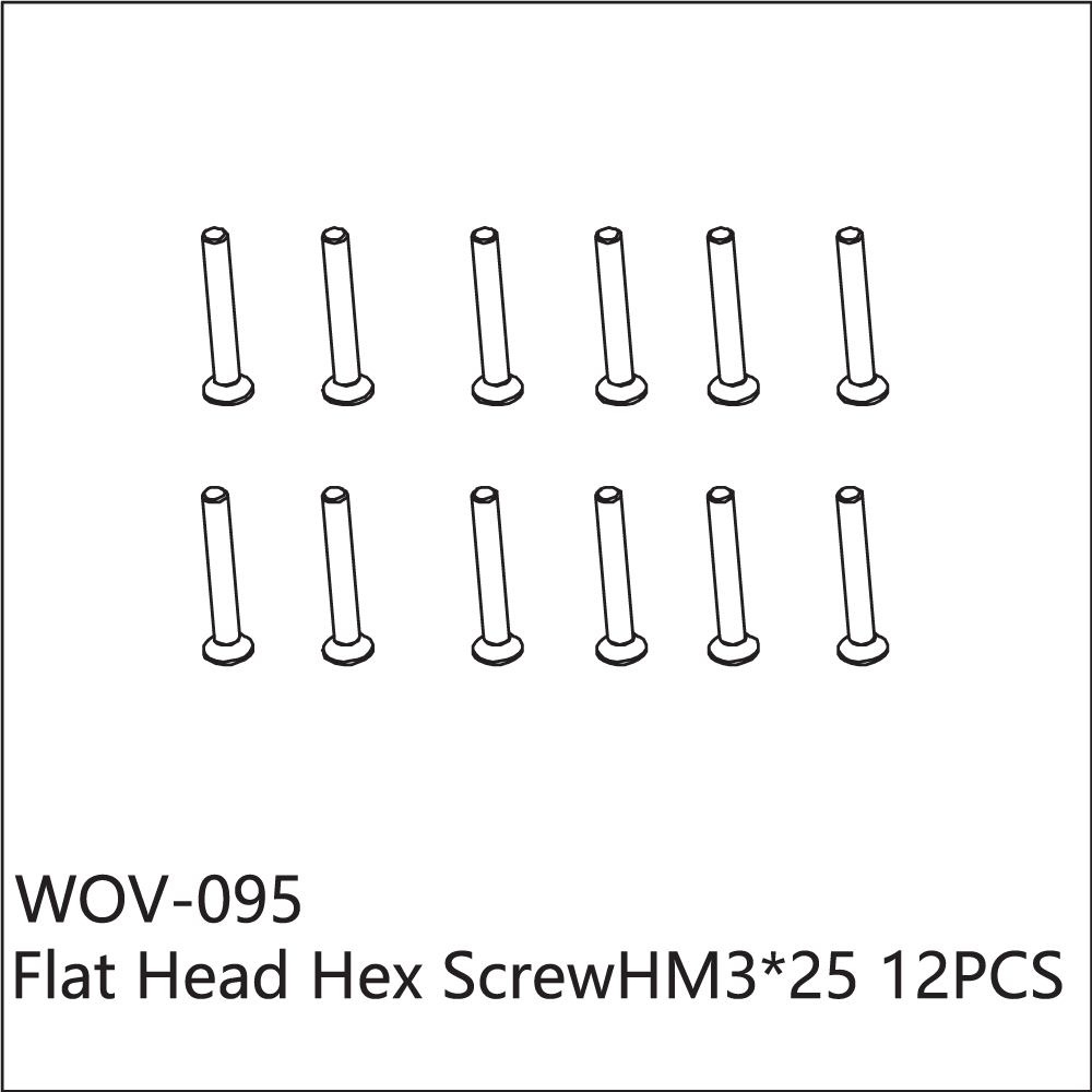 WOV-095 Wov Racing Counter Sunk Hex Screw M3x25mm