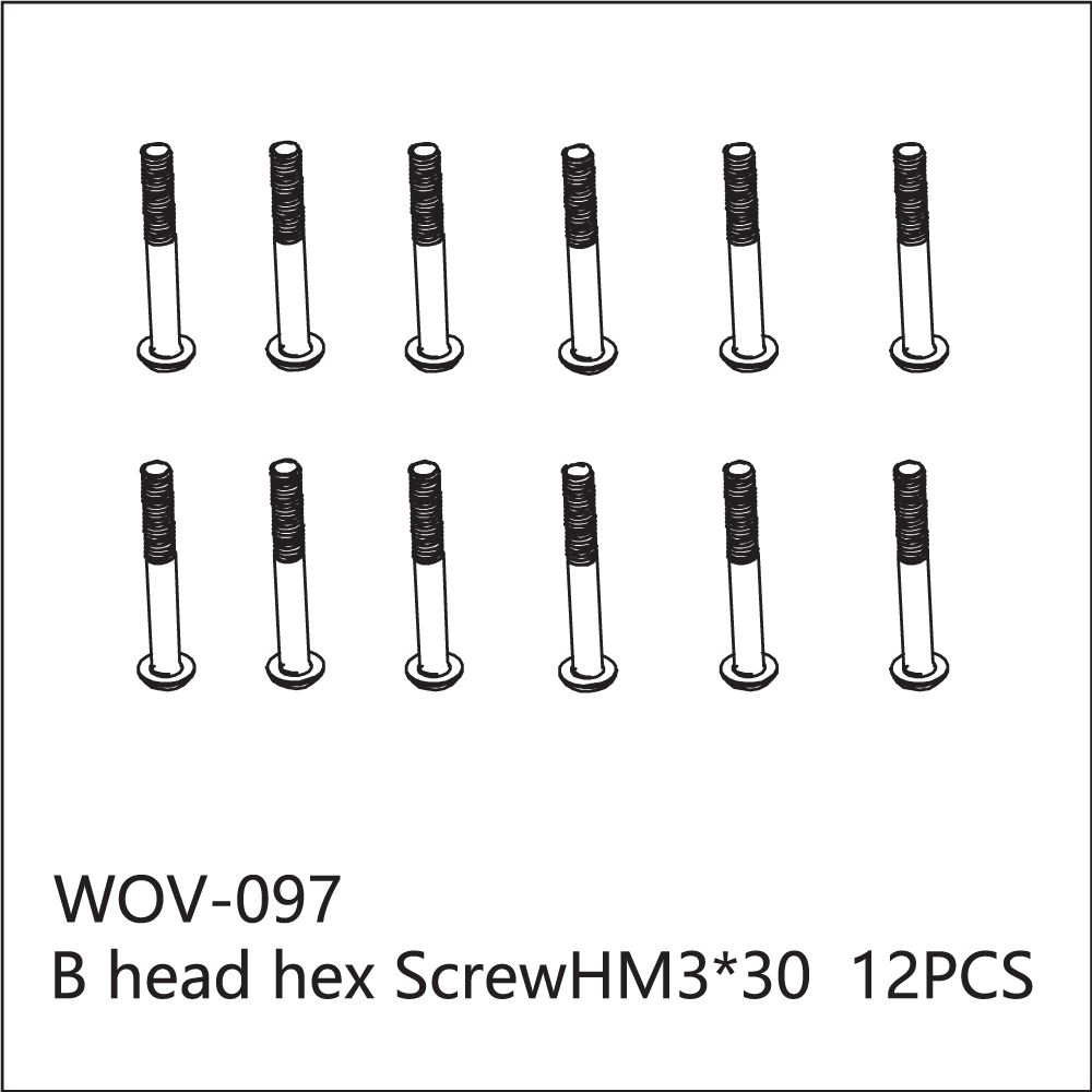 WOV-097 Wov Racing Button Head Hex Screw M3x30mm