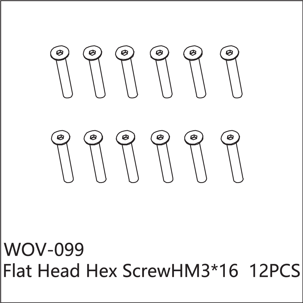WOV-099 Wov Racing Counter Sunk Hex Screw M3x16mm
