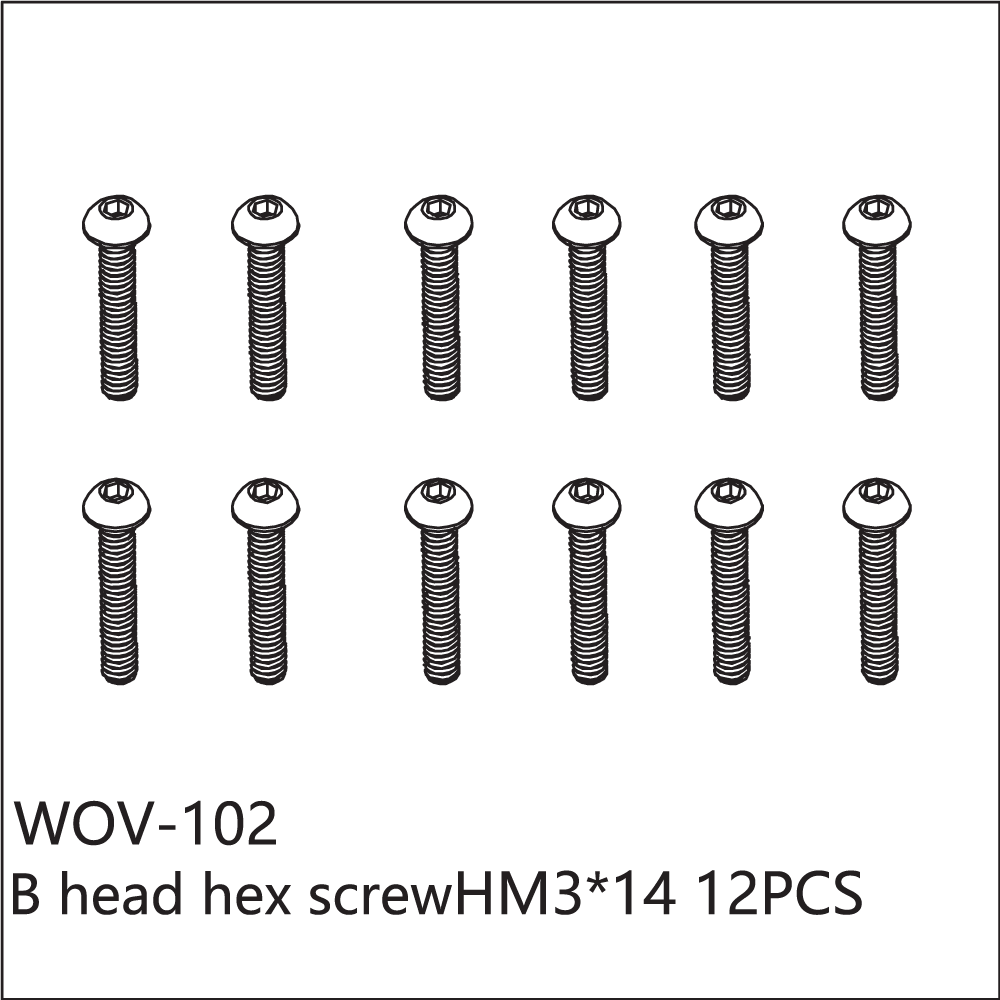 WOV-102 Wov Racing Counter Sunk Hex Screw M3x14mm