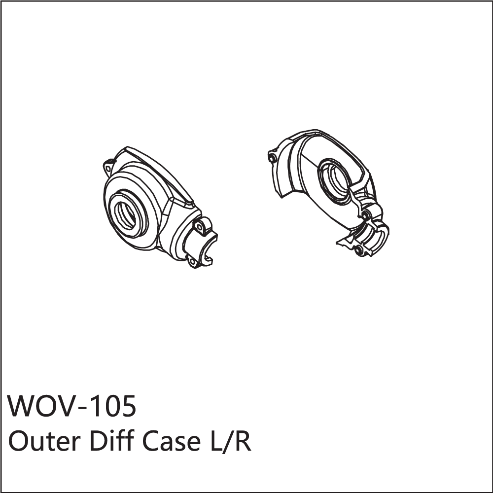 WOV-105 Wov Racing Outer Differential Case Left & Right Set