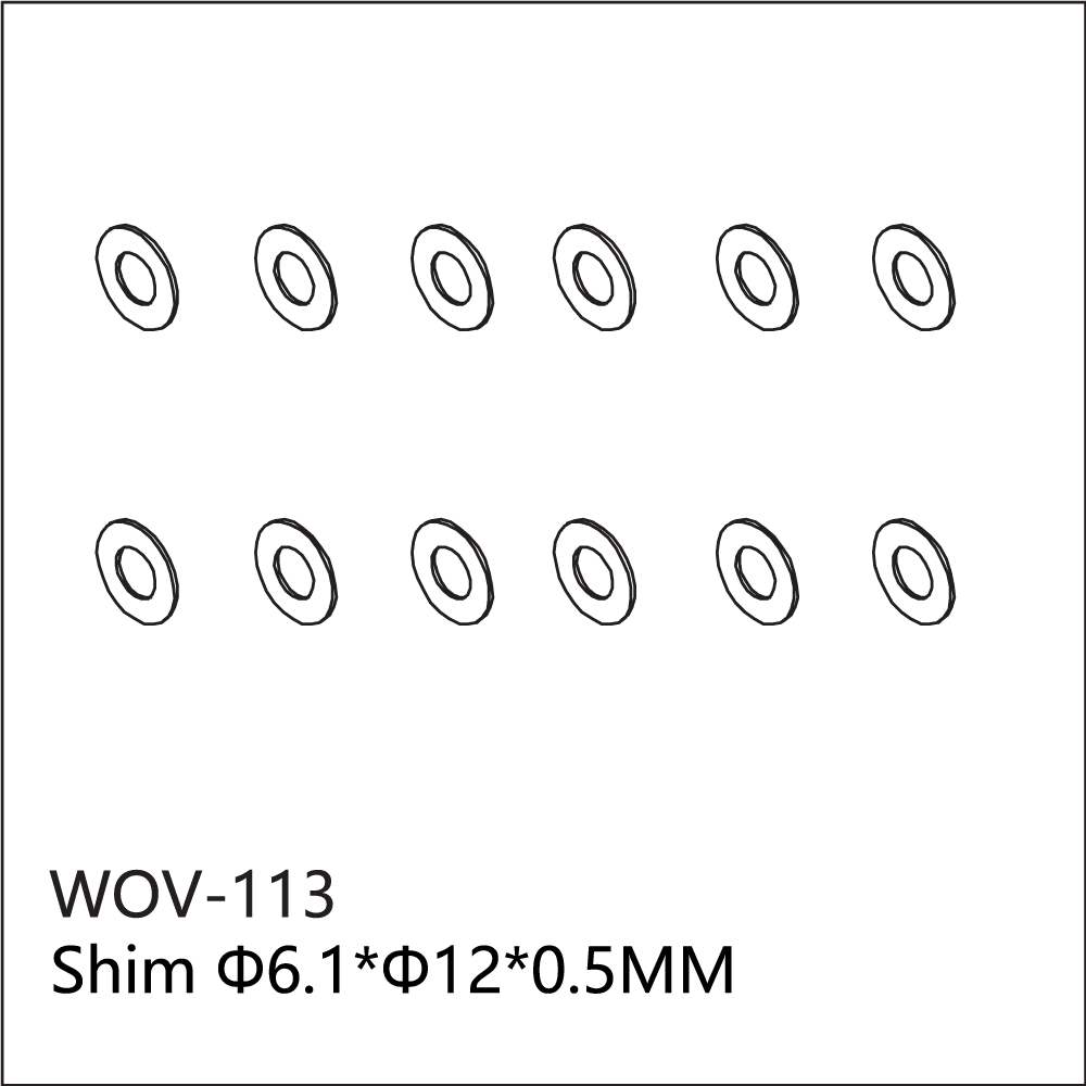 WOV-113 Wov Racing Shim 6.1x12x0.5mm
