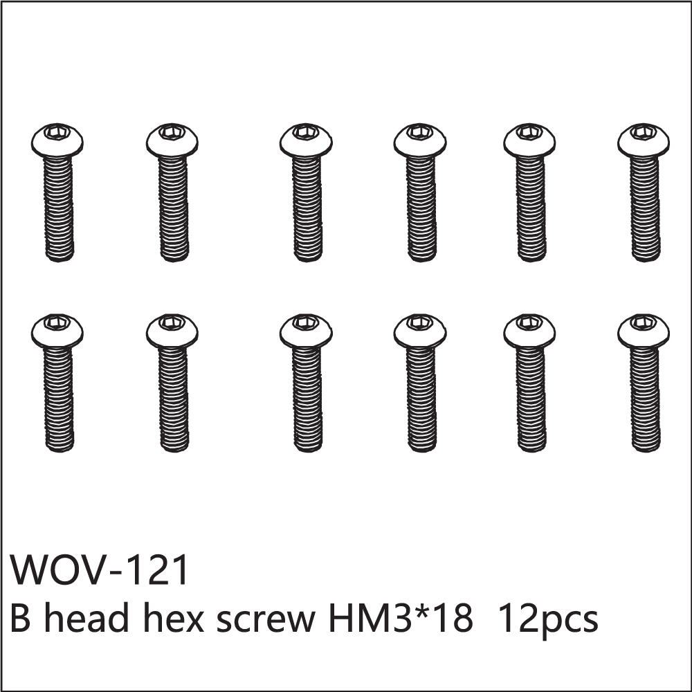 WOV-121 Wov Racing Button Head Hex Screw M3x18mm