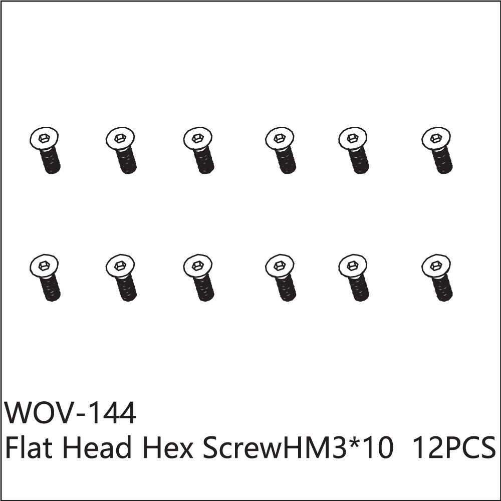 WOV-144 Wov Racing Counter Sunk Hex Screw M3x10
