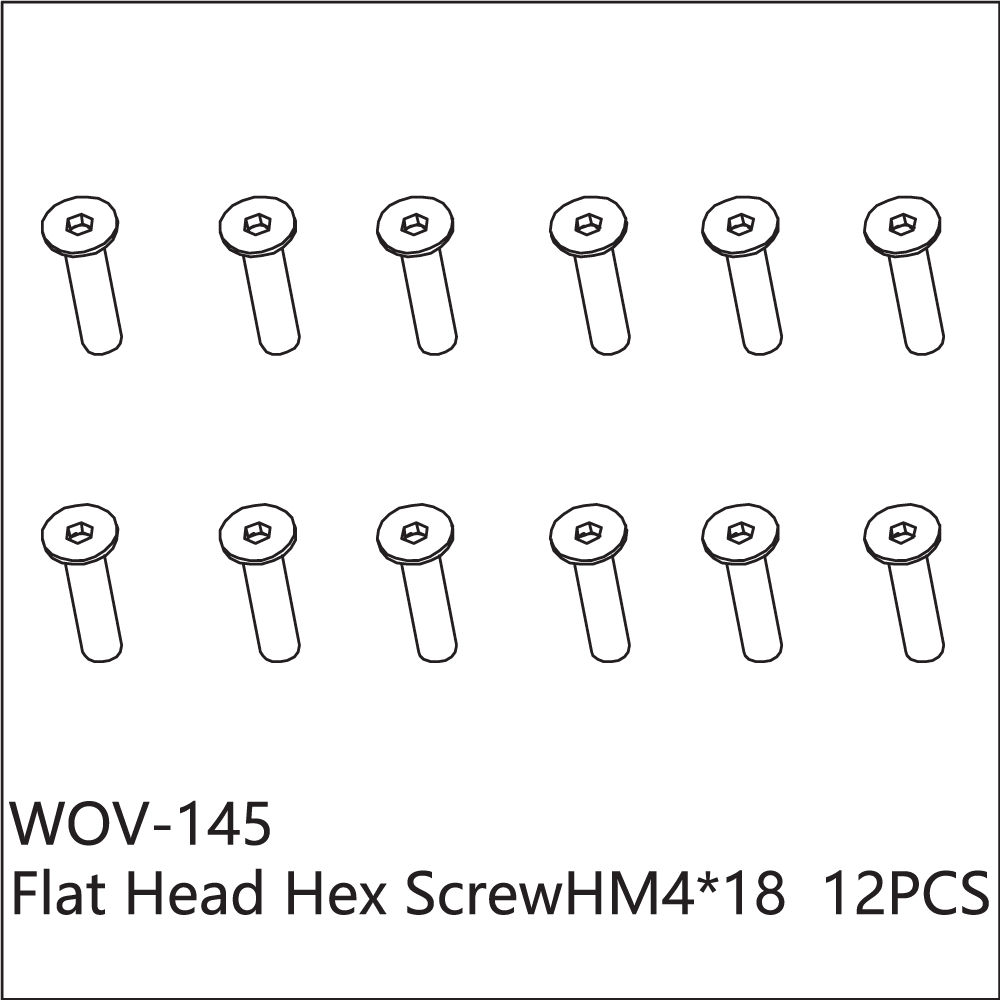 WOV-145 Wov Racing Counter Sunk Hex Screw M4x18