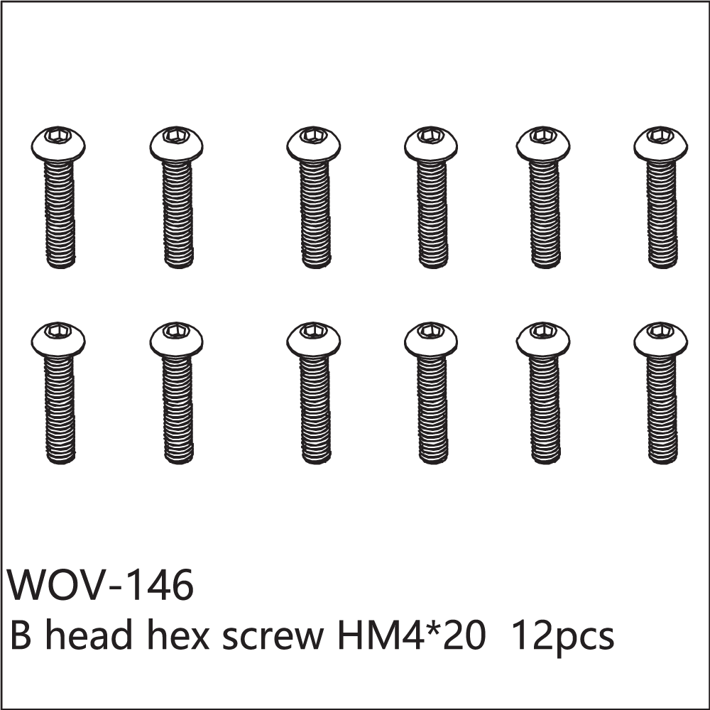 WOV-146 Wov Racing Button Head Hex Screw M4x20