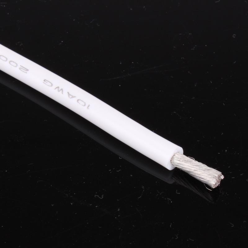 10 AWG Bulk Roll Silicone Wire Priced for Per Foot - White