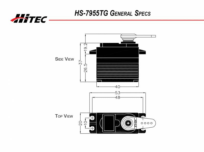 Hitec HS-7955TG High Torque, Titanium Gear, Coreless Ultra Premium Servo Coreless Motor Titanium Gear Servo