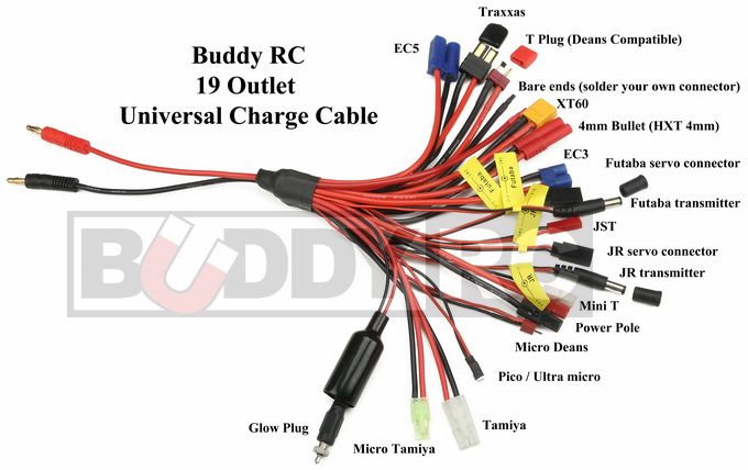 19 Outlet Universal Charge Cable